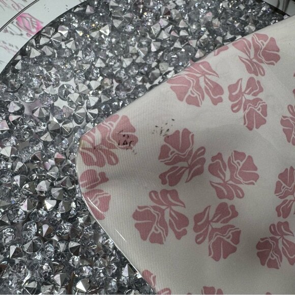 Oscar de la Renta Paris Women's Makeup Travel bag clutch tie up ribbon 🎀 pink - Picture 3 of 9